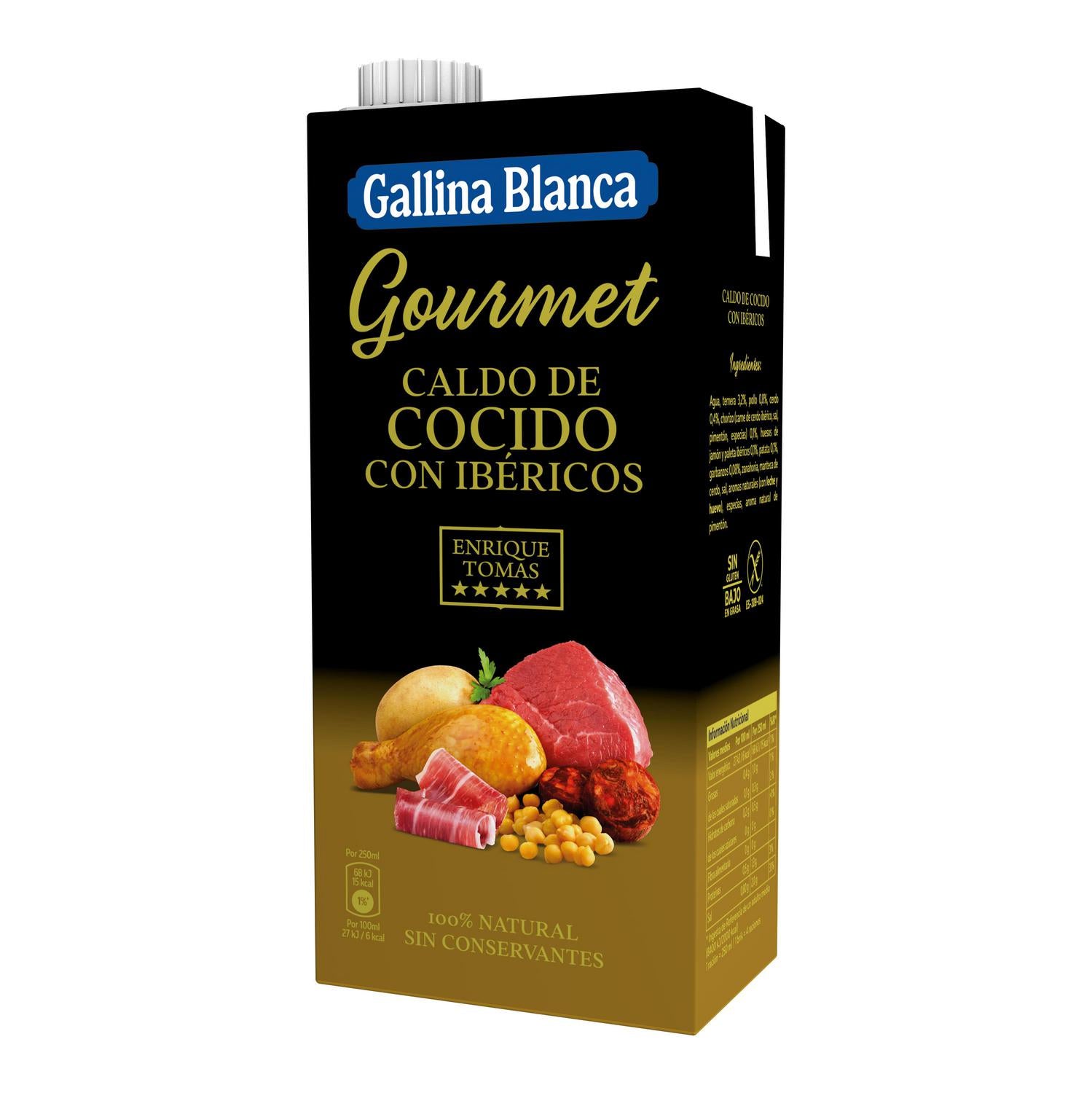 Caldo de cocido con ibéricos Enrique Tomás