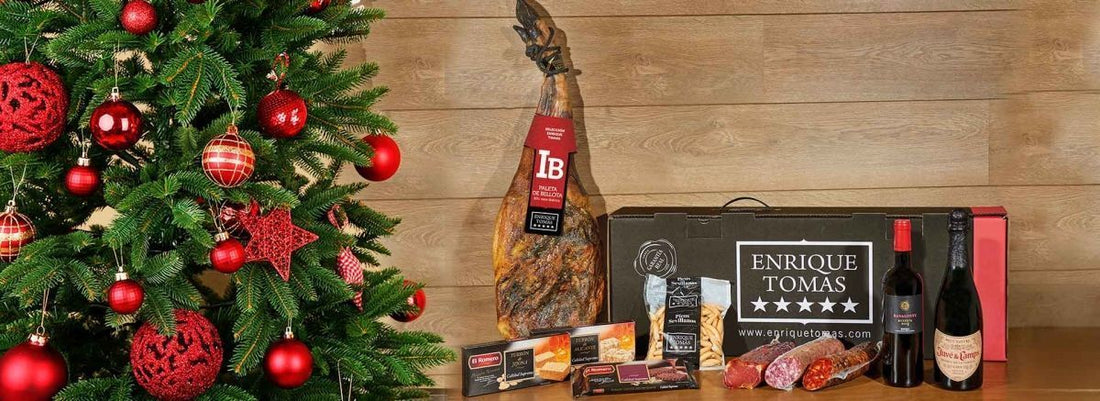 Cesta de navidad con jamón