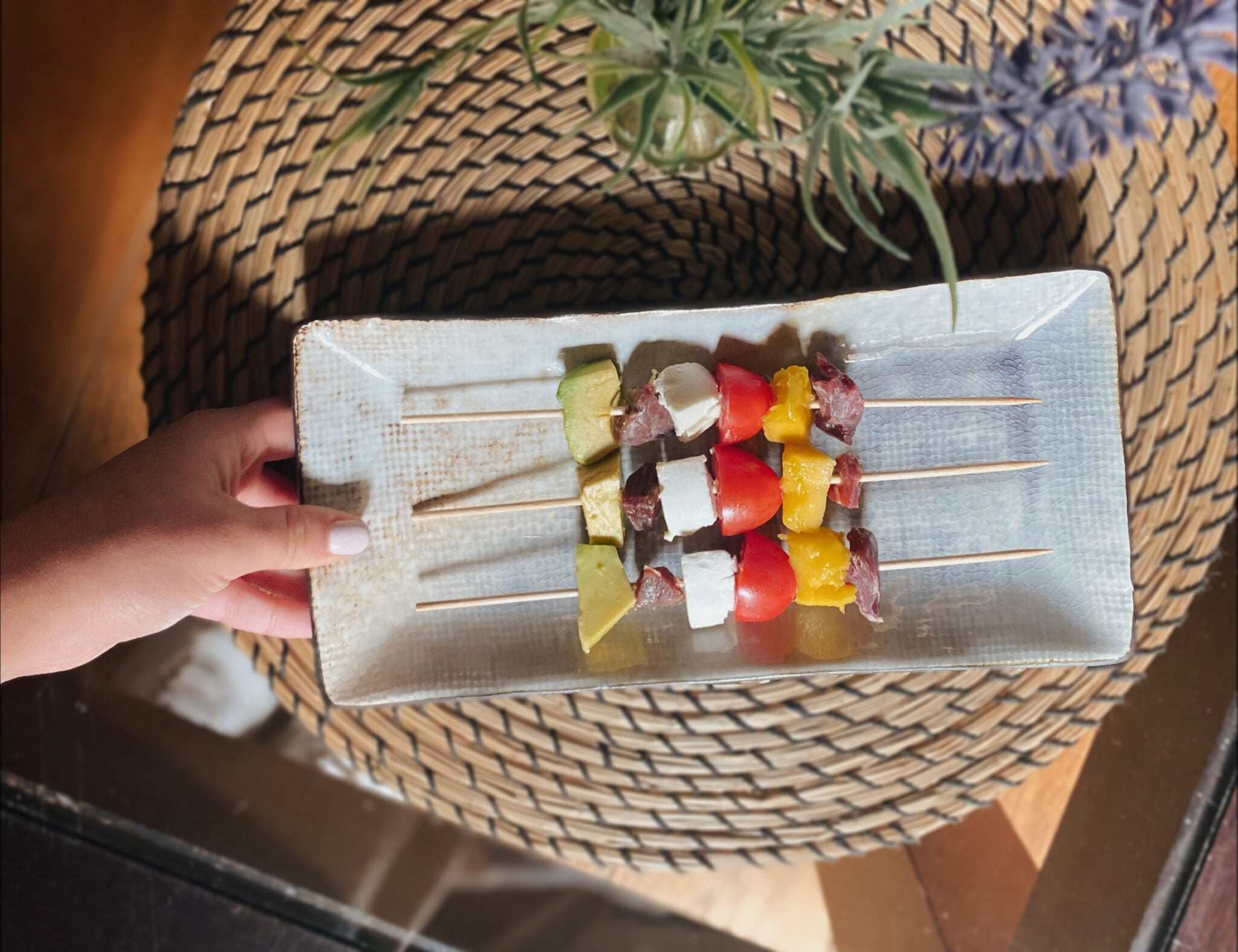 Brocheta fría para aperitivo saludable