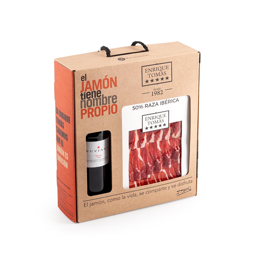Pack Jamón and Wine- Cebo 50% Iberian Ham