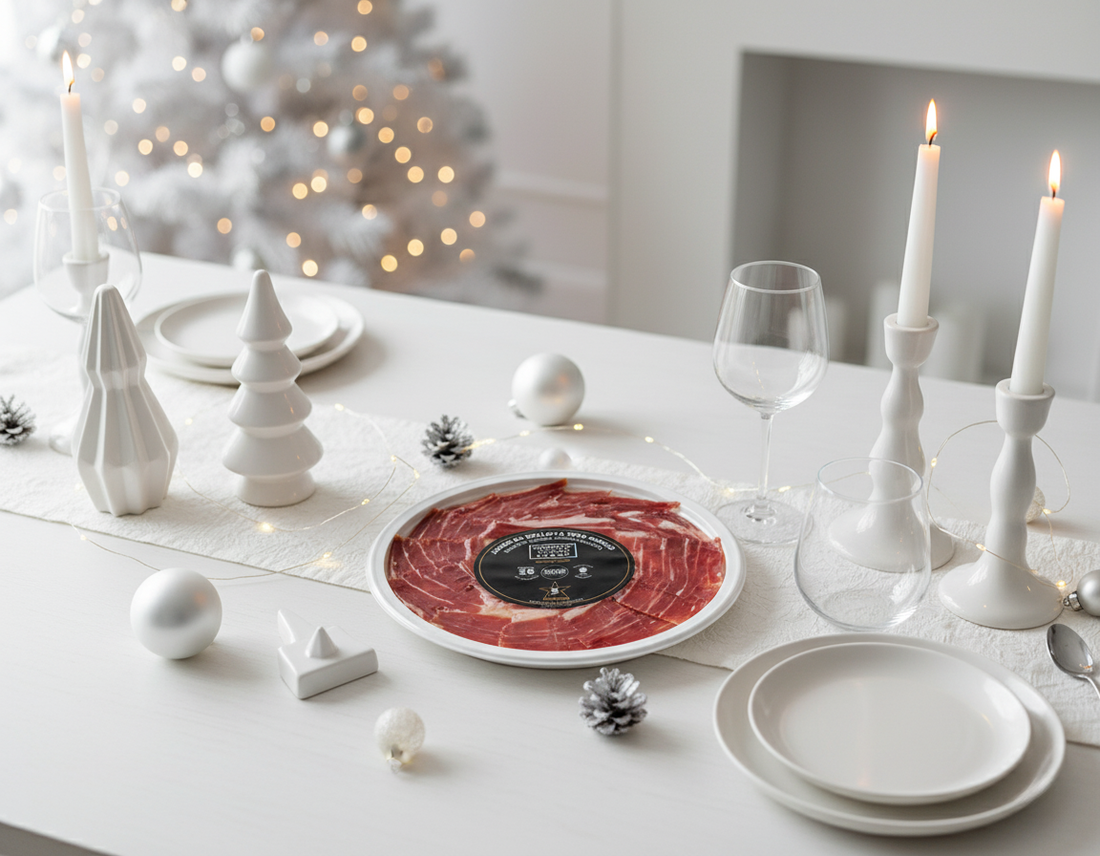 Plato de Jamón de Bellota 100% Ibérico – 80 g | Cortado a Mano | 36 Meses de Curación