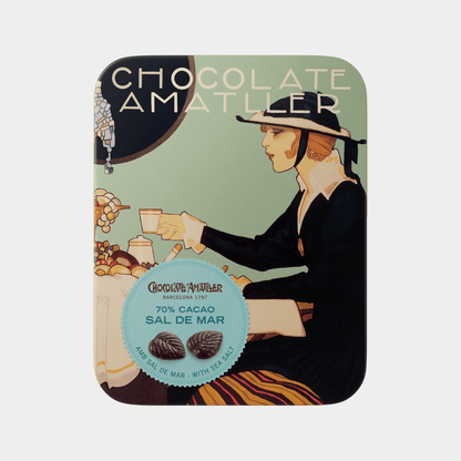 Hojas Chocolate 70% y Sal Amatller 60g