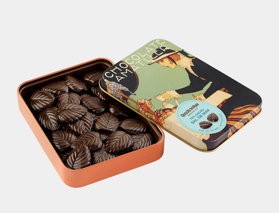 Hojas Chocolate 70% y Sal Amatller 60g