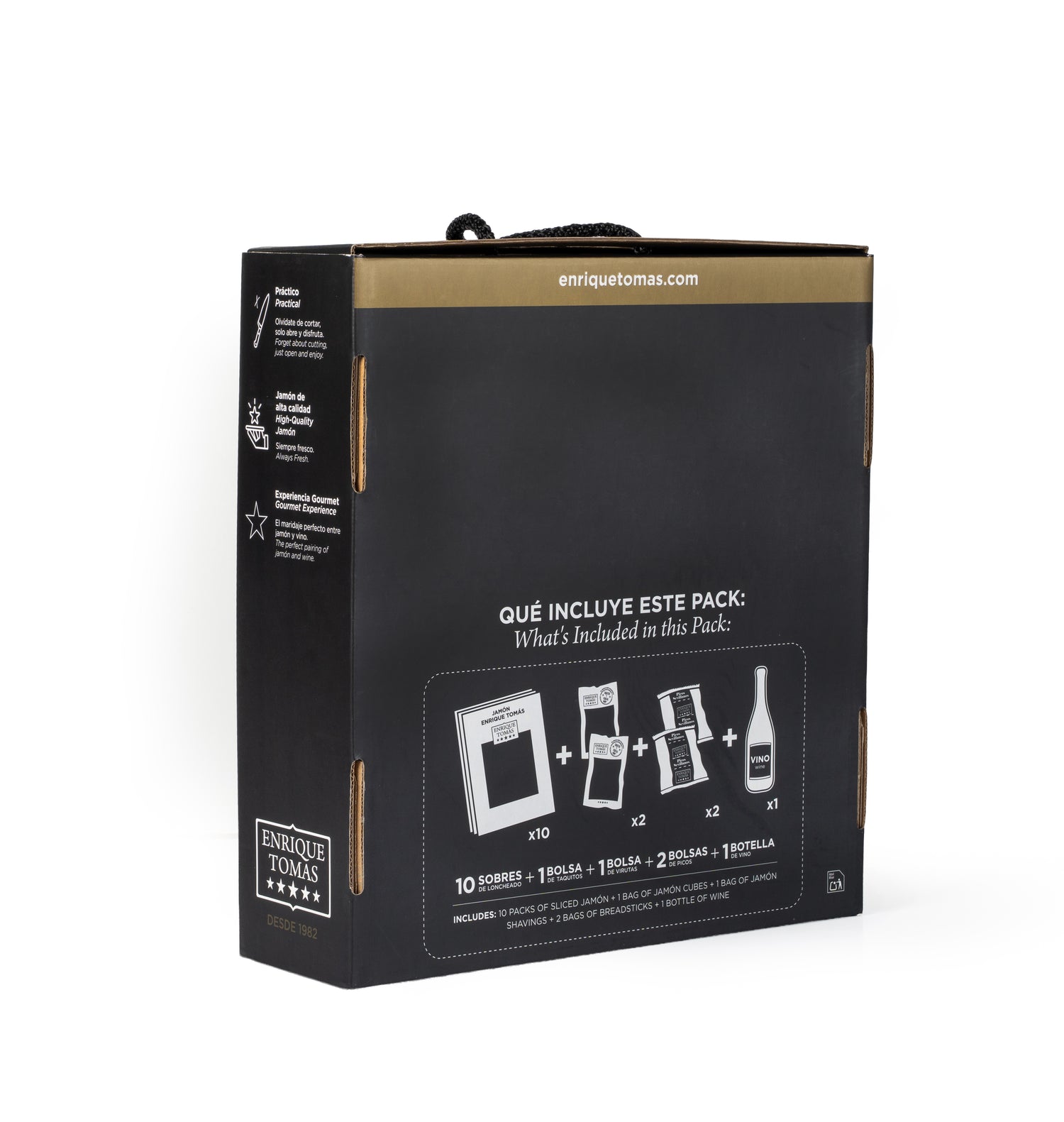 Pack jamón y vino - 5 estrellas premium