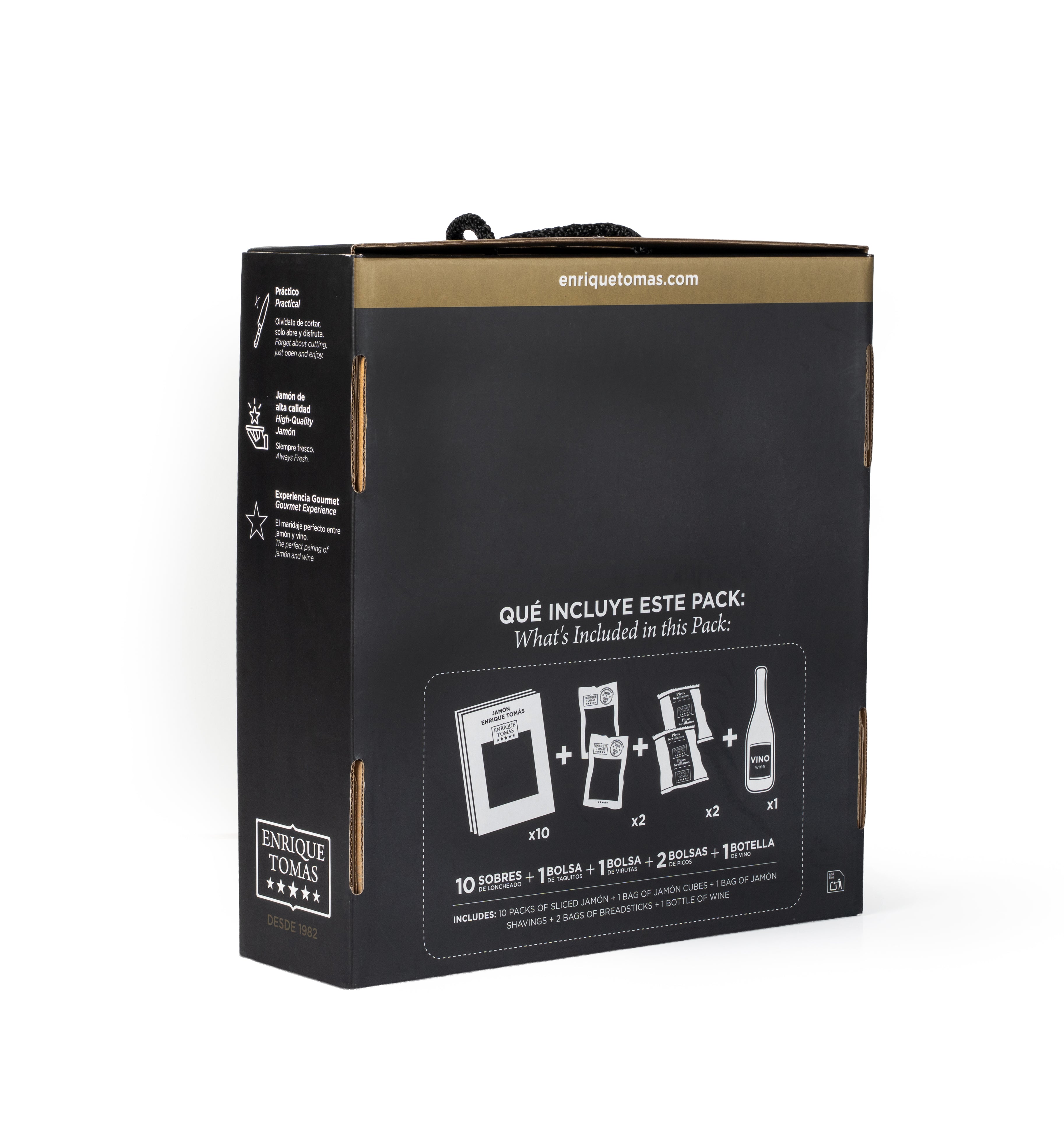 Pack jamón y vino - 5 estrellas premium