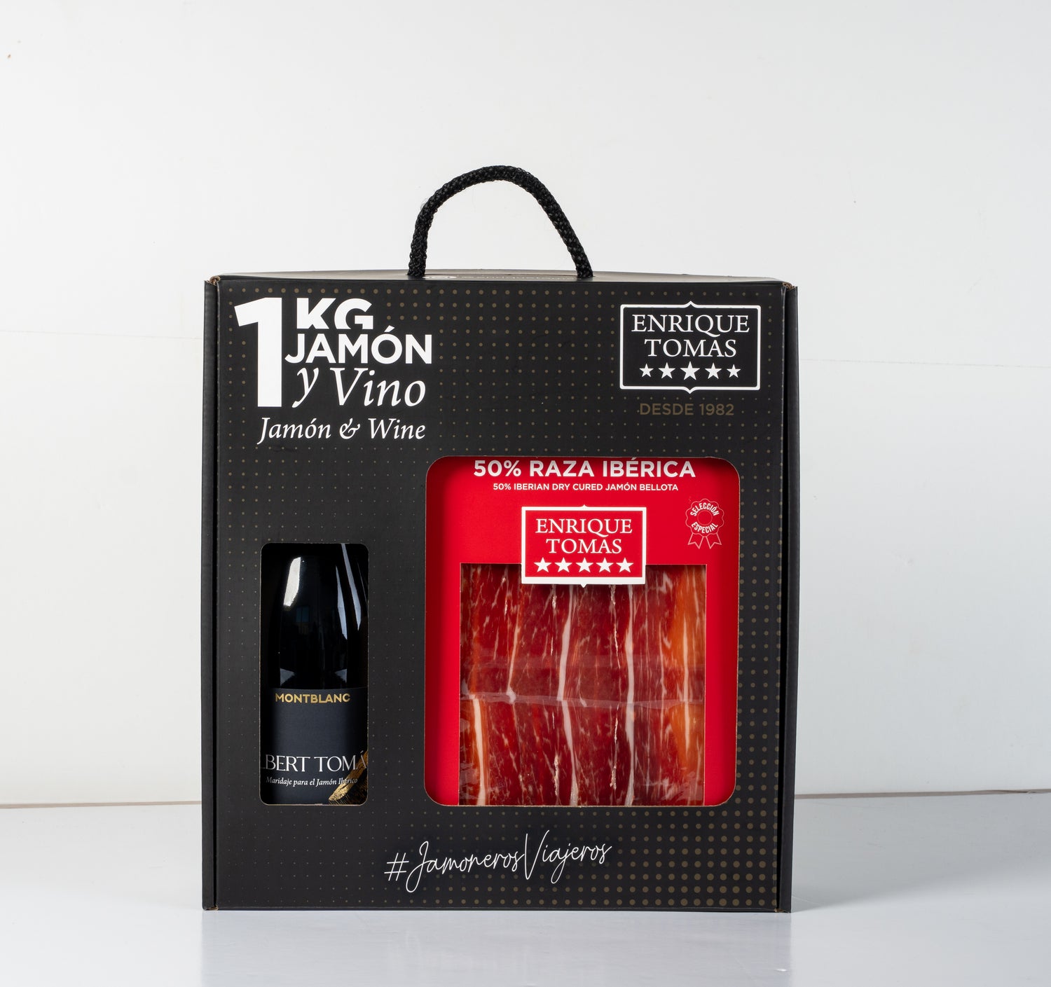 Verpackung Jamón und Wein | Jamón de Bellota 50% Iberico