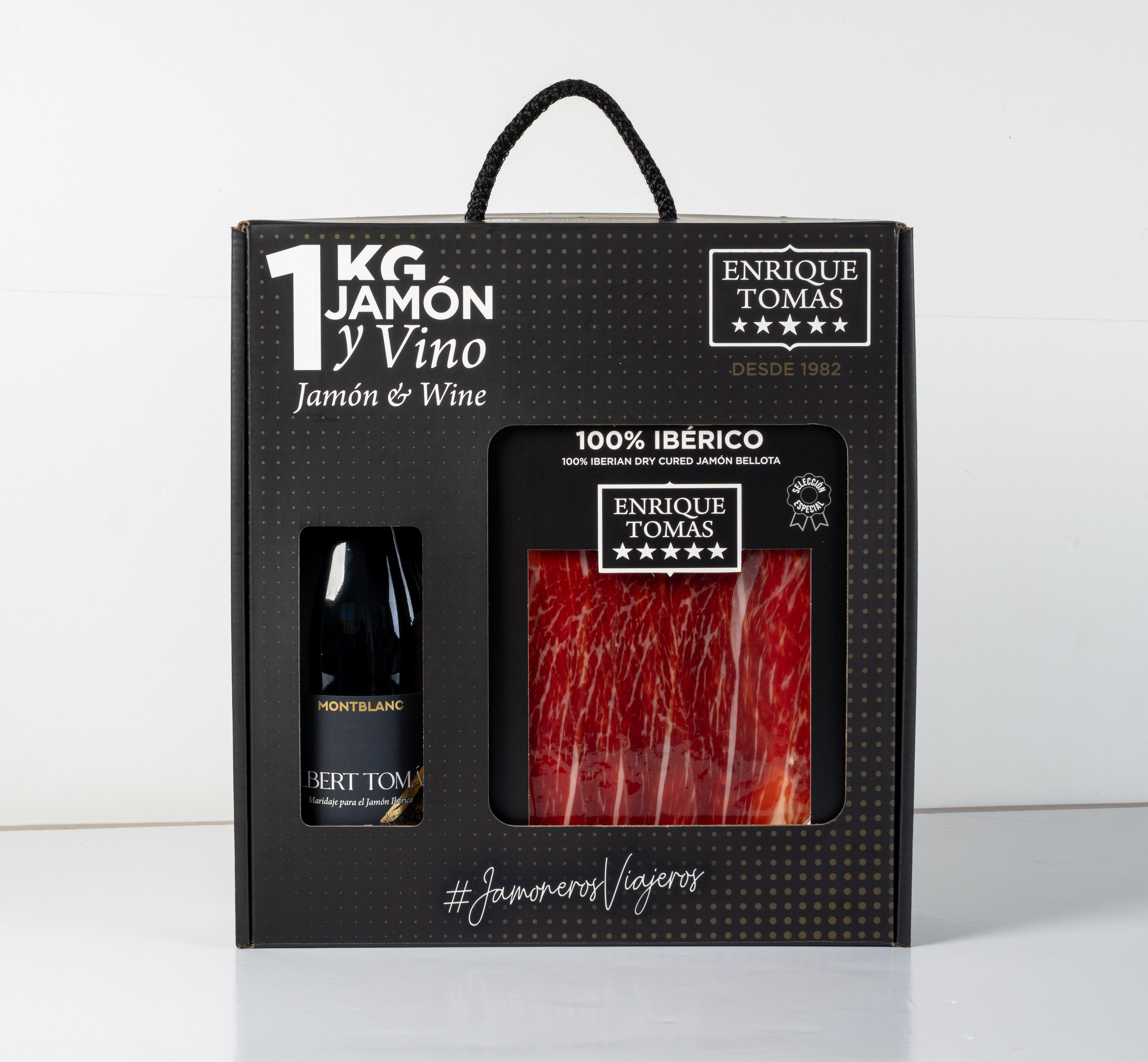 Pack jamón y vino - 5 estrellas premium