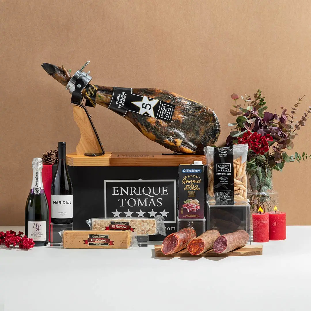 Lote con Paleta Enrique Tomás 5 estrellas Premium Cestas de Navidad 260.00