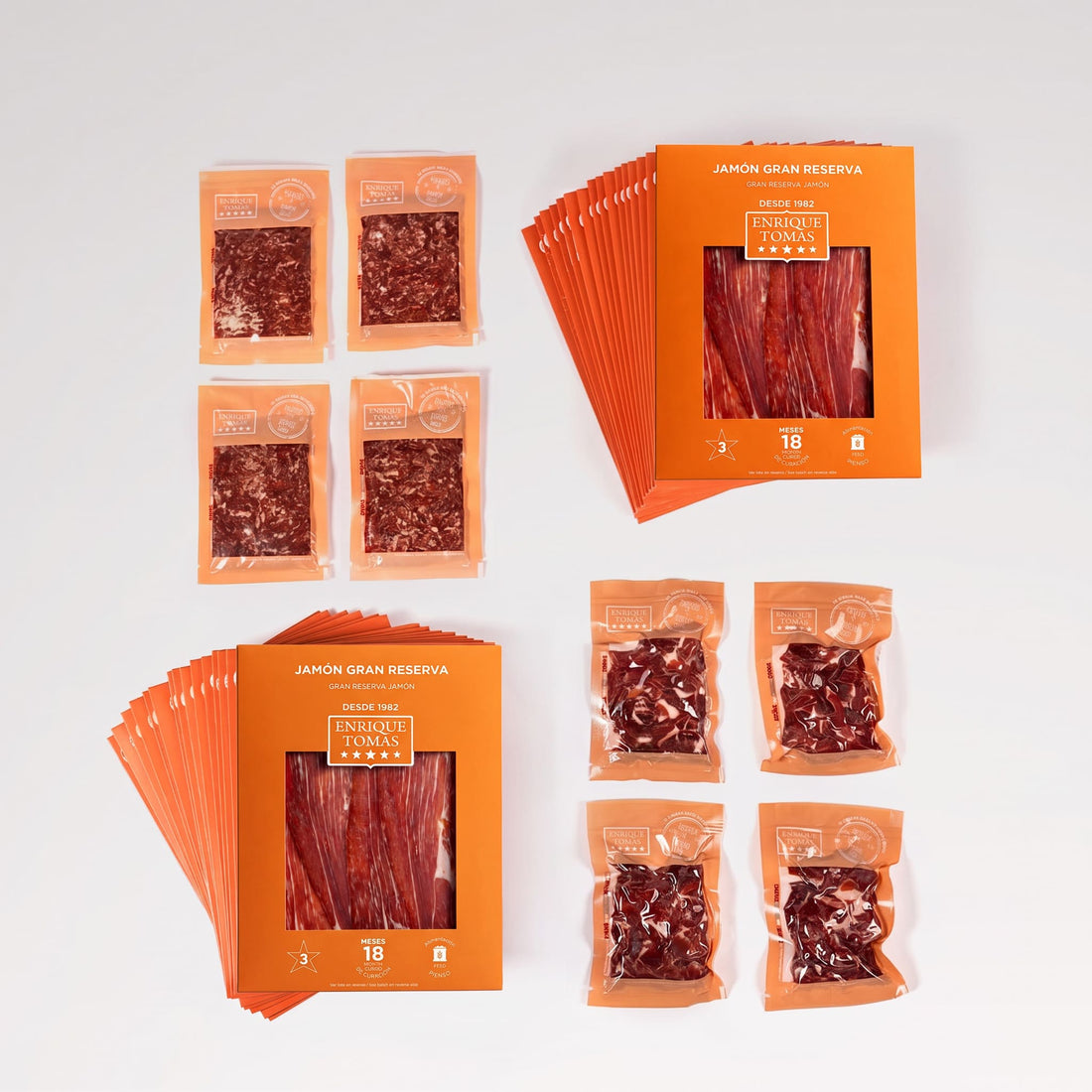 Pieza entera de jamón Gran reserva (Jamón serrano) Enrique Tomás loncheada en sobres al vacío