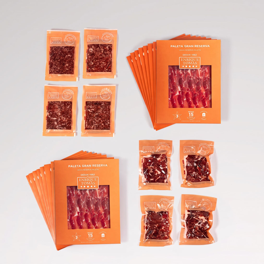 Pieza entera de Paleta Gran reserva (Jamón serrano) Enrique Tomás loncheada en sobres al vacío