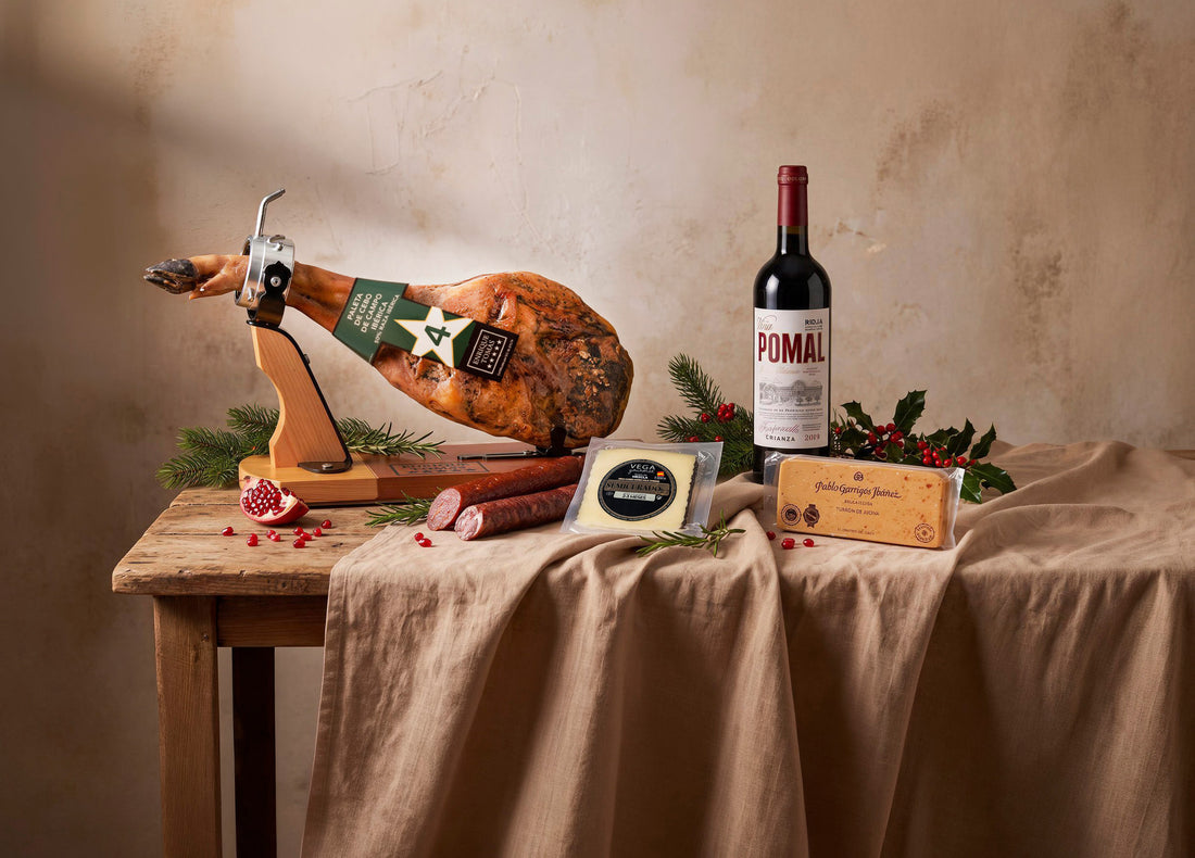 Weihnachts-Set Iberischer Vorderschinken „Cebo de Campo“ (50% Iberische Rasse)