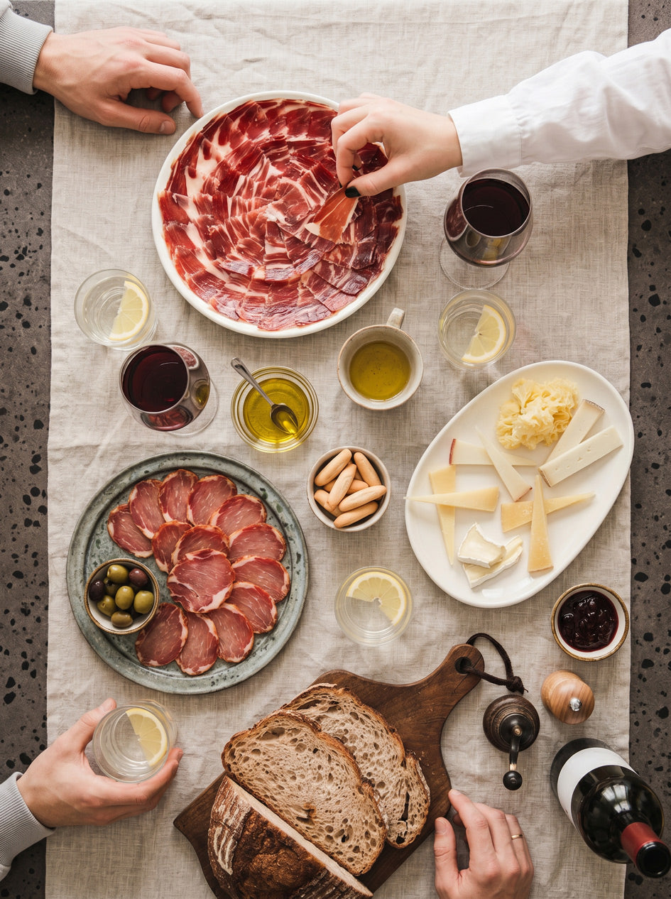 Pack jamón y vino - 5 estrellas premium
