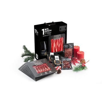 Pack jamón y vino - 5 estrellas premium