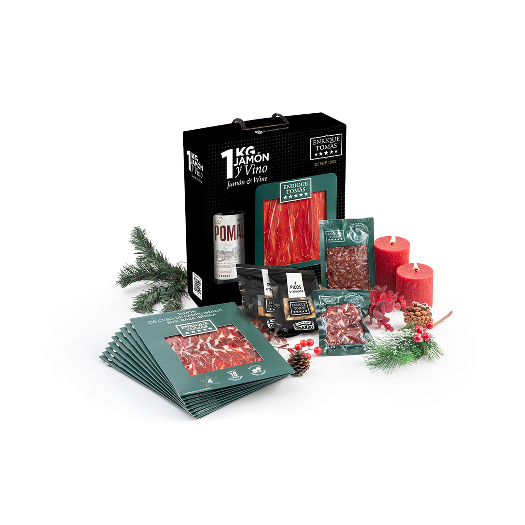 Ham and wine pack - Jamón de cebo de campo 50% Ibérico