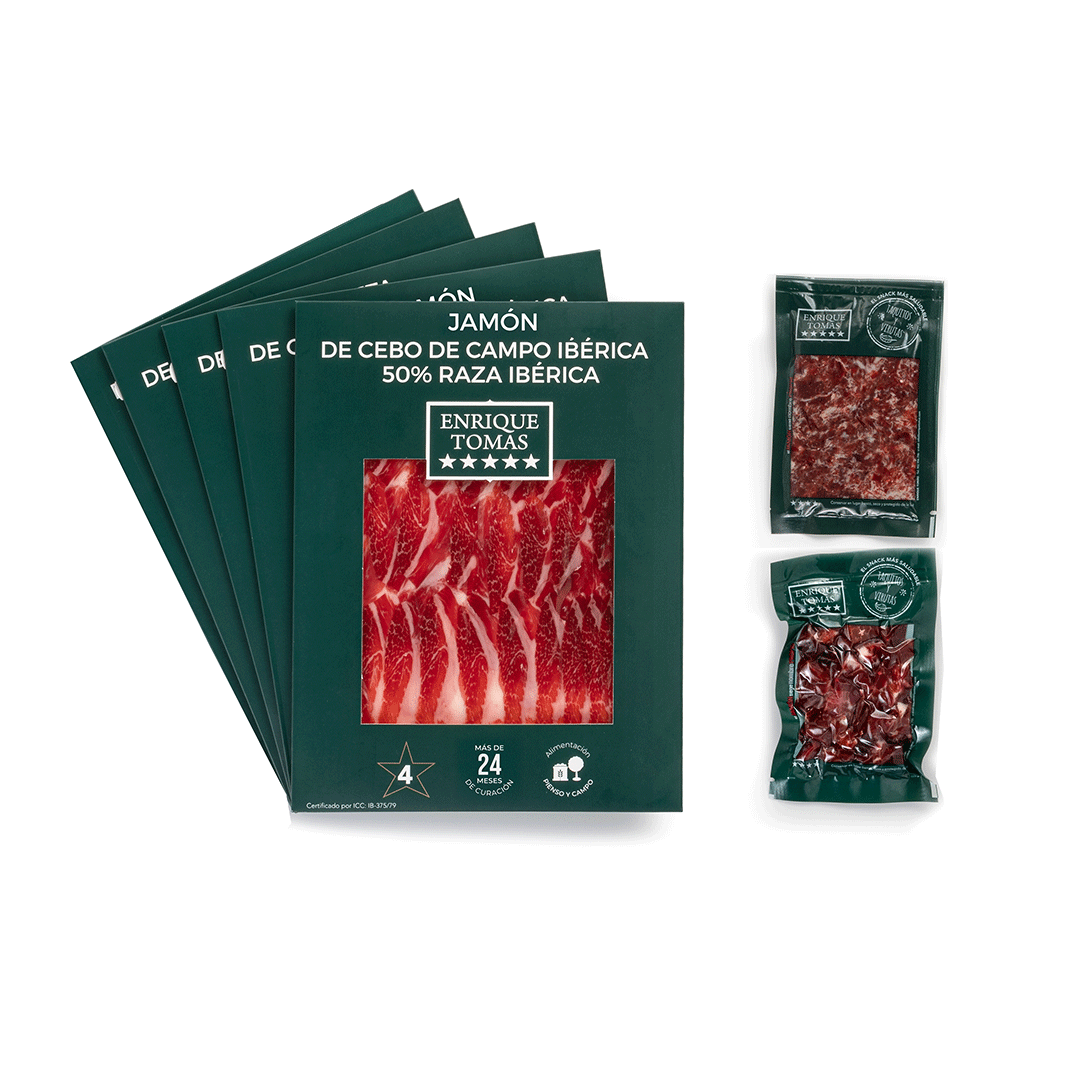 Pack Sabor Ibérico Jamón de Cebo de campo Ibérico 50% Raza Ibérica