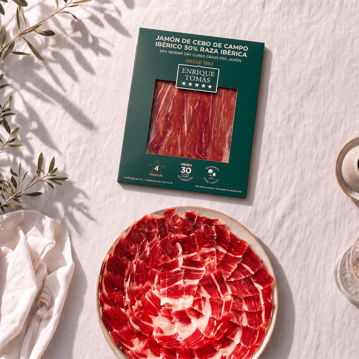 Jamón de Cebo de Campo Ibérico 50% raza Ibérica - Sobre 80gr