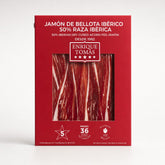 Sobre de jamón ibérico de Bellota 50% Enrique Tomás etiqueta roja loncheado (sobre al vacío)