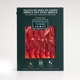 Sobre de Paleta de Cebo de campo ibérico 50% Enrique Tomás loncheado (sobre al vacío) fondo gris