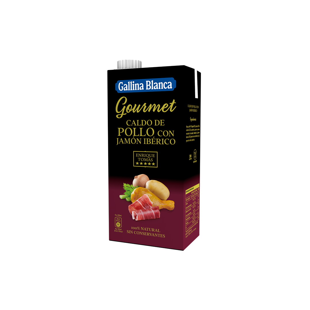 Caldo de Pollo Gourmet con Jamón Ibérico