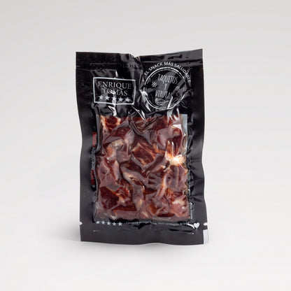 Taquitos de Jamón de Bellota 100% Enrique Tomás (sobre al vacío) fondo gris